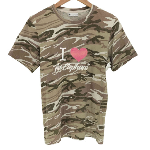 the elephant ゼブラ柄ILove クルーネックTシャツ メンズ