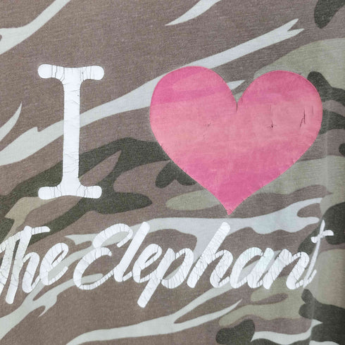 the elephant ゼブラ柄ILove クルーネックTシャツ メンズ
