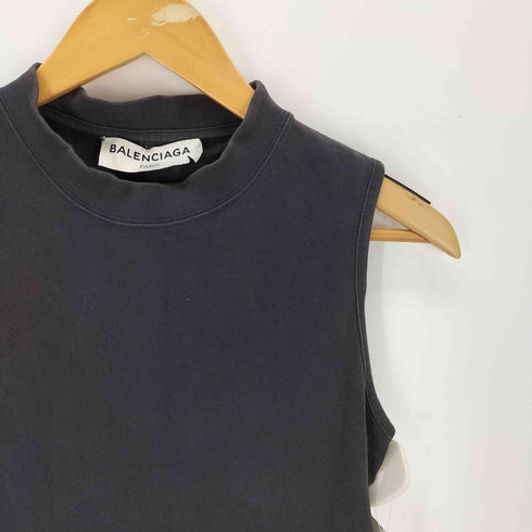 バレンシアガ BALENCIAGA ロゴ刺繍 ノースリーブ カットソー レディース JPN:XS