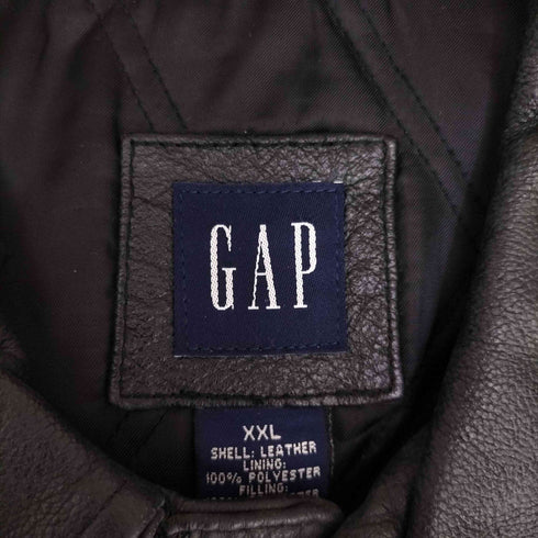 ギャップ Gap 90S ジップレザージャケット メンズ XXL