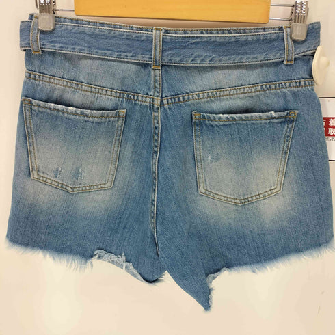 ピンコ PINKO ベルト付き ダメージ加工デニムショートパンツ レディース 26