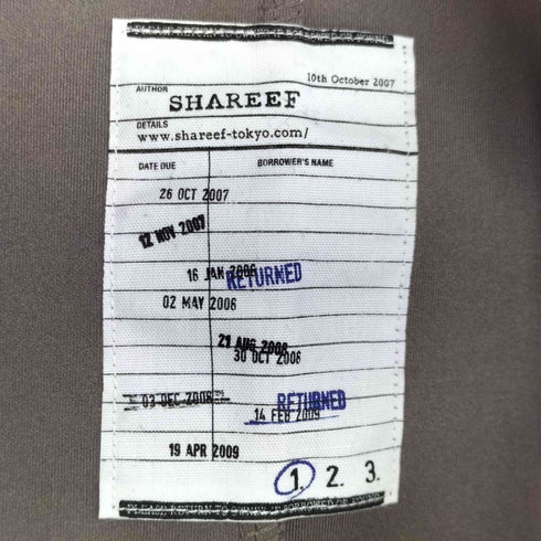シャリーフ SHAREEF BARBED WIRE MICRO SUEDE SWEAT バーブド ワイヤー マイクロ スエード スウェット レディース JPN:1