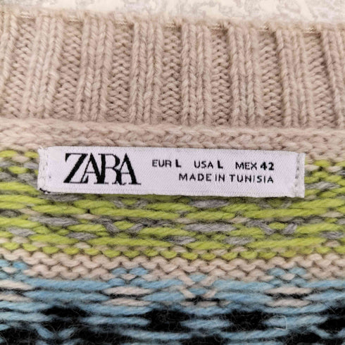 ザラ ZARA フェアアイル柄 ニット メンズ L