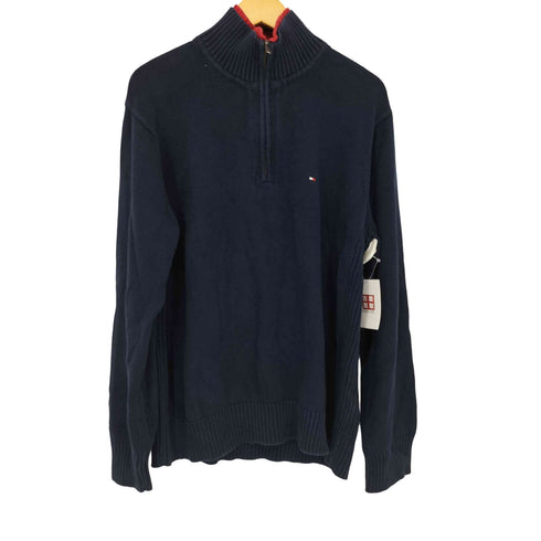 トミーヒルフィガー TOMMY HILFIGER コットンハーフジップセーター メンズ JPN:XL