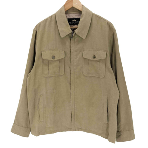 ブリティッシュカーキ BRITISH KHAKI suede full zipper lightweight overshirt スエード フル ジッパー ライトウェイト オーバーシャツ メンズ LL