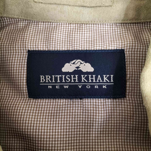 ブリティッシュカーキ BRITISH KHAKI suede full zipper lightweight overshirt スエード フル ジッパー ライトウェイト オーバーシャツ メンズ LL
