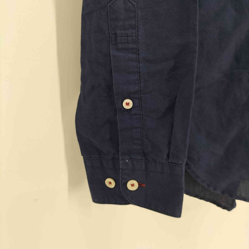 ブラックレーベルクレストブリッジ BLACK LABEL CRESTBRIDGE リネン混 ロゴ刺繍 レギュラーカラー シャツ メンズ import:M