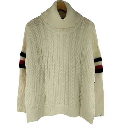トミーヒルフィガー TOMMY HILFIGER カラーデザイン ケーブルニット レディース import:S