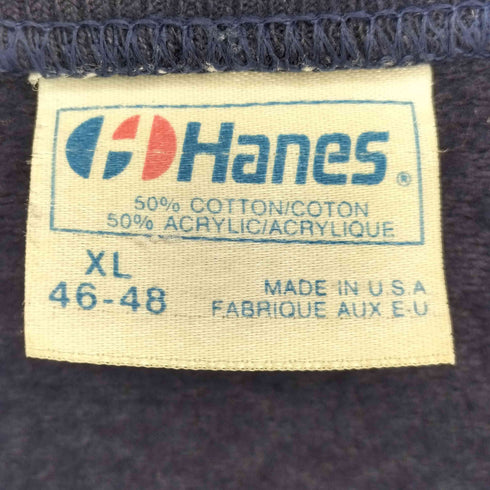 ヘインズ Hanes 80s USA製 THE GOLDEN RULES OF FISHING刺繍 ラグラン クルーネックスウェット メンズ import:XL
