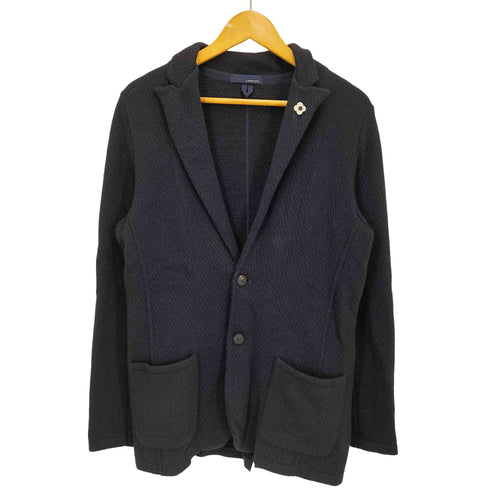 ラルディー二 LARDINI イタリア製 ウール アルパカ ニット テーラード ジャケット メンズ import:S