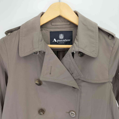 アクアスキュータム AQUASCUTUM ダブルブレスト トレンチコート レディース US:8