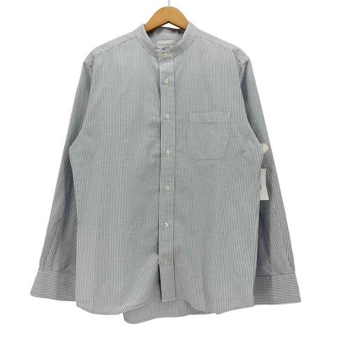 マニュアルアルファベット MANUAL ALPHABET Suitable Fit ストライプ スタンドカラー シャツ メンズ JPN:4