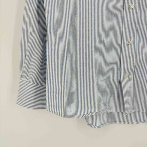マニュアルアルファベット MANUAL ALPHABET Suitable Fit ストライプ スタンドカラー シャツ メンズ JPN:4