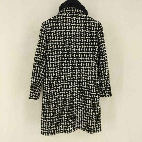 AWAW BY JUNKO SHIMADA 千鳥柄 襟ファー ロング コート elegance レディース 9AR