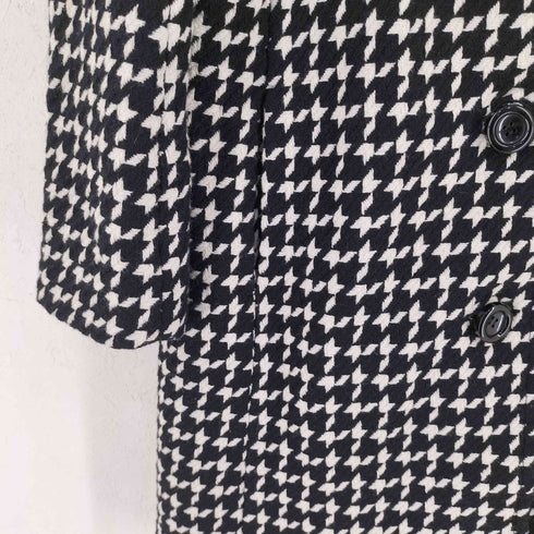 AWAW BY JUNKO SHIMADA 千鳥柄 襟ファー ロング コート elegance レディース 9AR