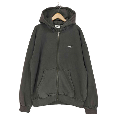 オベイ OBEY LOWERCASE PIGMENT ZIP HOOD ローワーケース ピグメント ジップ フード メンズ JPN:L