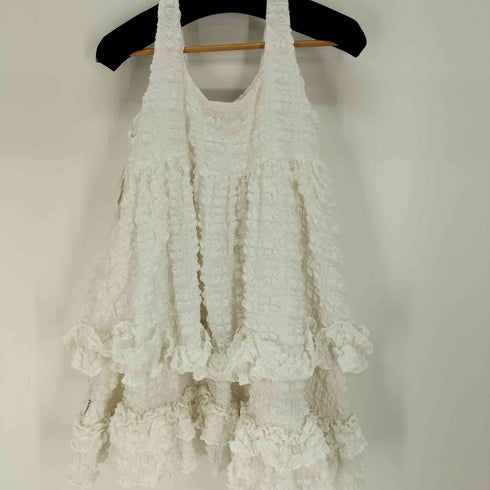 リトルサニーバイト little sunny bite checker frill dress / WHITE ポップコーン ティアード キャミ ワンピース レディース import:M
