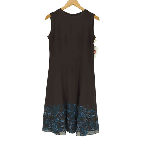 ランバン LANVIN ボタニカル柄 ノースリーブ ワンピース レディース 36