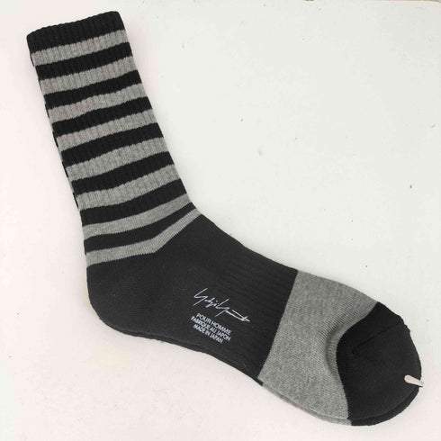 ヨウジヤマモト Yohji Yamamoto C/A RIB PILE BORDER SOCKS メンズ
