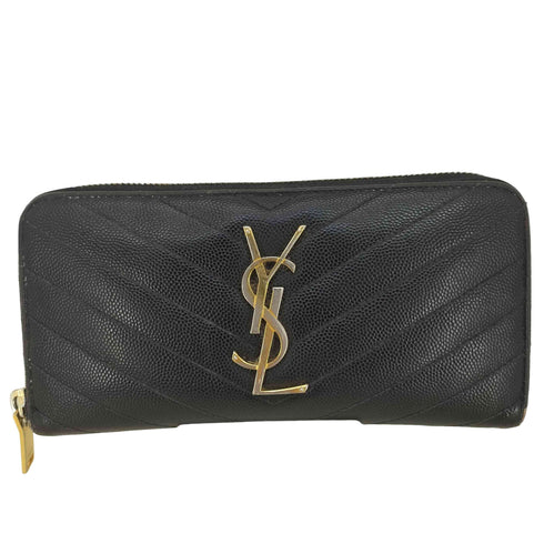 サンローランパリ SAINT LAURENT PARIS モノグラム サンローラン フルジップウォレット グレインパウダーテクスチャー キルティングレザー レディース