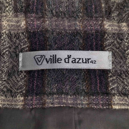 ville dazur ギャザーデザイン ドローコード付き チェック柄 ジャケット メンズ JPN:42