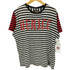ディーゼル DIESEL フロントプリント ボーダー切替 コットンクルーネック 半袖Tシャツ メンズ import:XL