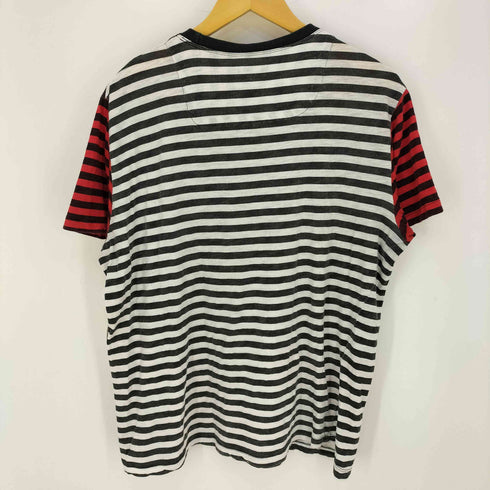 ディーゼル DIESEL フロントプリント ボーダー切替 コットンクルーネック 半袖Tシャツ メンズ import:XL