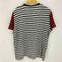 ディーゼル DIESEL フロントプリント ボーダー切替 コットンクルーネック 半袖Tシャツ メンズ import:XL