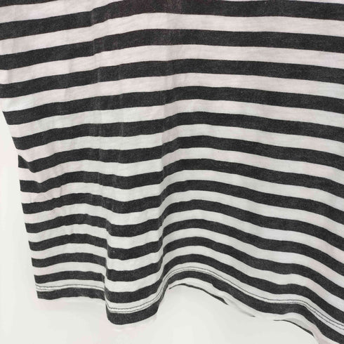 ディーゼル DIESEL フロントプリント ボーダー切替 コットンクルーネック 半袖Tシャツ メンズ import:XL