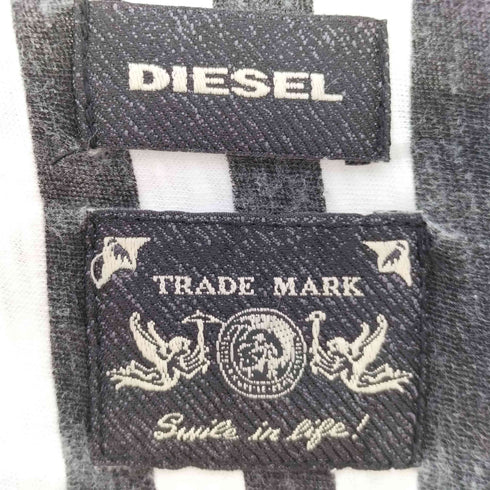 ディーゼル DIESEL フロントプリント ボーダー切替 コットンクルーネック 半袖Tシャツ メンズ import:XL