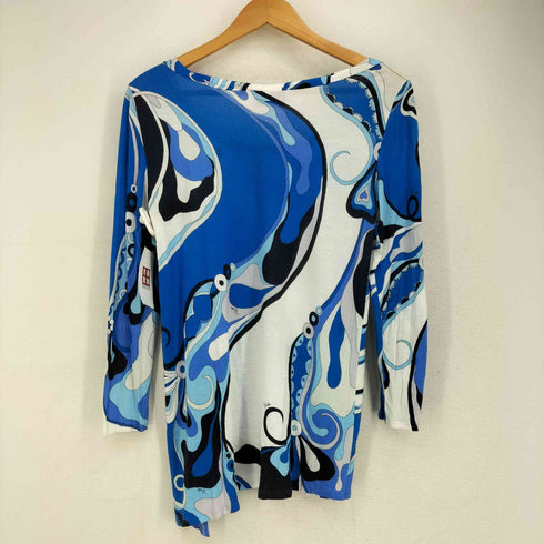 エミリオプッチ EMILIO PUCCI 総柄 ボートネック 七分袖カットソー レディース US:8