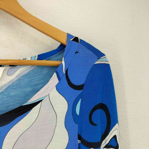 エミリオプッチ EMILIO PUCCI 総柄 ボートネック 七分袖カットソー レディース US:8