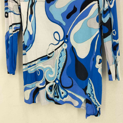 エミリオプッチ EMILIO PUCCI 総柄 ボートネック 七分袖カットソー レディース US:8