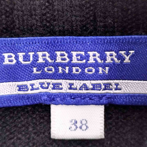 バーバリーブルーレーベル BURBERRY BLUE LABEL BURBERRY BLUE LABEL ウールカシミヤ ホース刺繍 タートルネック 半袖ニット レディース FR:38