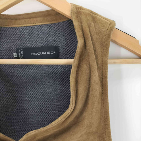 ディースクエアード DSQUARED2 ワイヤー内蔵 スエードレザーベスト メンズ 48