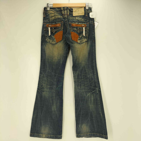 LOLITA JEANS ヒゲ レザーポケット フレアデニム Y2K レディース 25