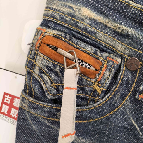 LOLITA JEANS ヒゲ レザーポケット フレアデニム Y2K レディース 25