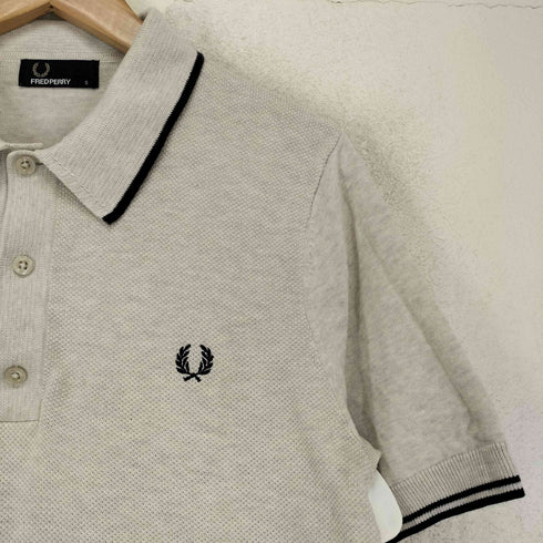 フレッドペリー FRED PERRY ティップド ニット ショートスリーブ ポロシャツ スエードヘッド レディース S
