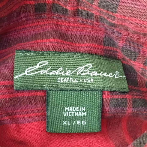 エディーバウアー Eddie Bauer 両フラップ ボタンダウンチェックシャツ メンズ JPN:XL