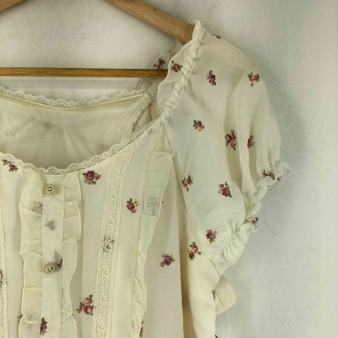 アクシーズファム axes femme シフォン レース フリル バックレースアップ 半袖 ワンピース レディース JPN:M