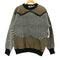 90S TRUTUS BIANCARRA レザー切替 ヘリンボーン柄 ニット セーター メンズ import:M