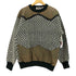 90S TRUTUS BIANCARRA レザー切替 ヘリンボーン柄 ニット セーター メンズ import:M