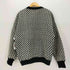 90S TRUTUS BIANCARRA レザー切替 ヘリンボーン柄 ニット セーター メンズ import:M