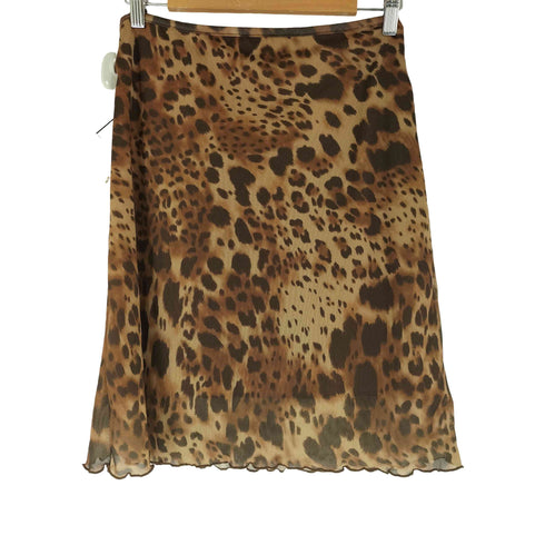 KKSHOP レオパード柄 シアースカート レディース JPN:L
