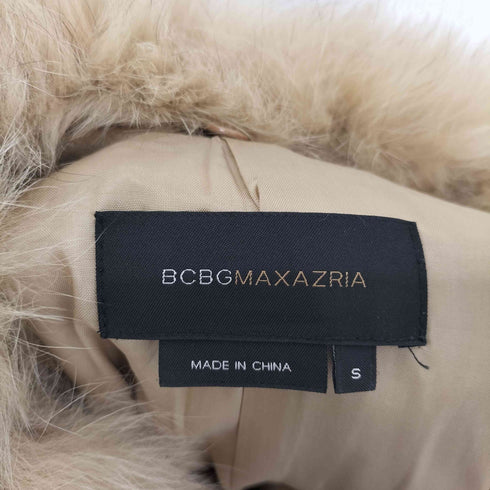 ビーシービージーマックスアズリア BCBG MAXAZRIA 襟ファー付き 比翼 ステンカラー コート レディース S