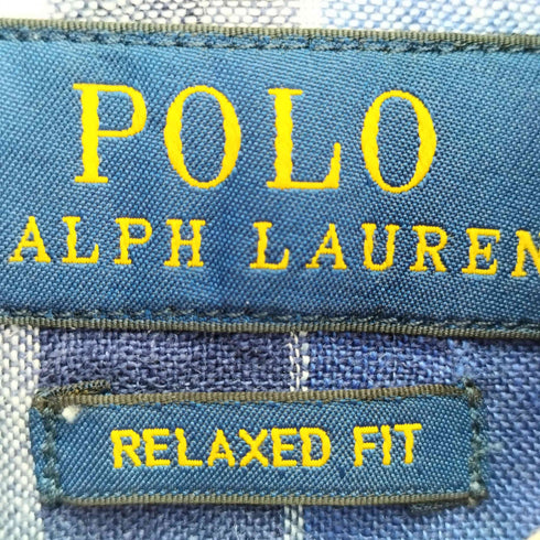 ポロラルフローレン POLO RALPH LAUREN 現行タグ RELAXED FIT ポニー刺繍 リネン 100% マドラスチェック レギュラーカラー L/S シャツ レディース XXS