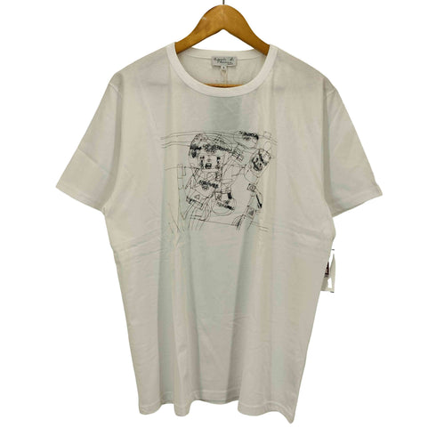 アニエスベーオム Agnes b.homme ラインアート プリントTシャツ メンズ JPN:4