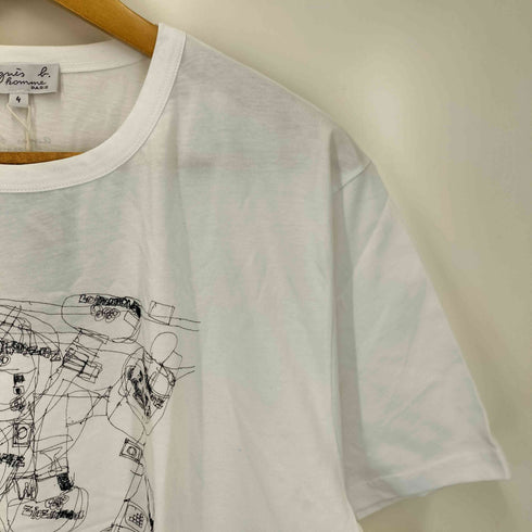 アニエスベーオム Agnes b.homme ラインアート プリントTシャツ メンズ JPN:4