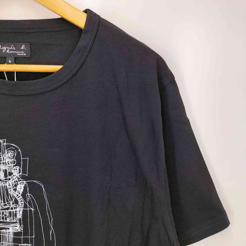 アニエスベーオム Agnes b.homme ラインアート プリントTシャツ メンズ JPN:4