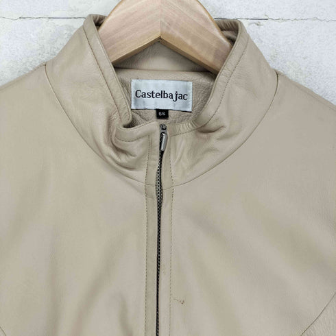 カステルバジャック CASTELBAJAC real leather リアルレザー スタンドカラー レザー ジャケット レディース 66